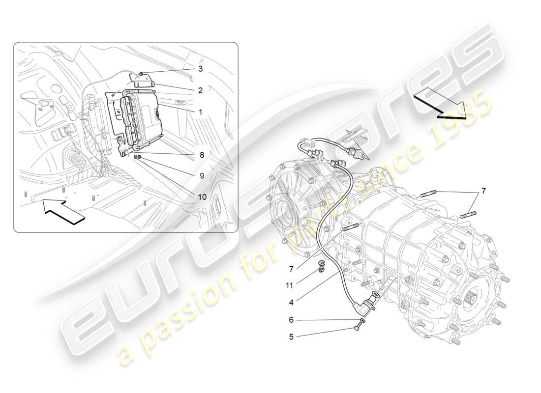 maserati granturismo s (2016) schema delle parti controllo elettronico (cambio).