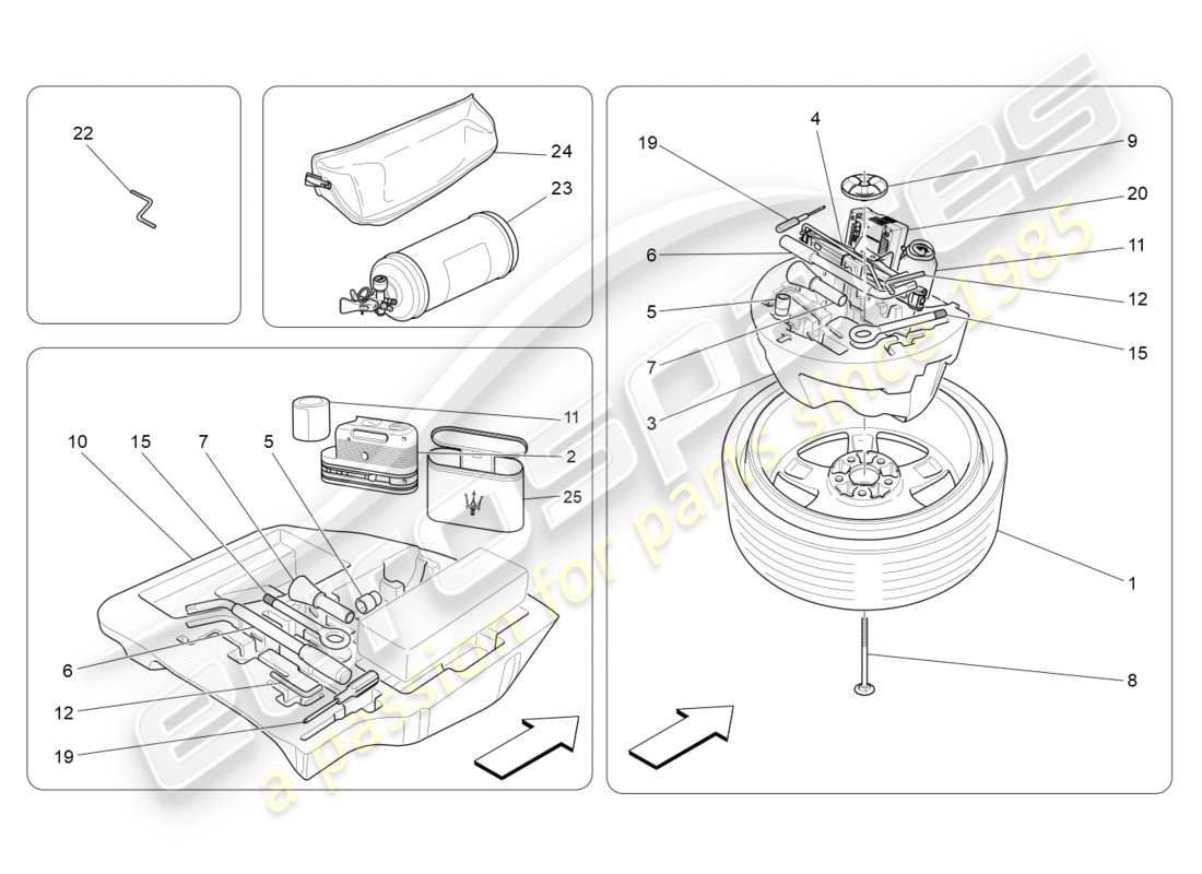 maserati qtp 3.0 tds v6 275hp (2015) fornitura standard schema delle parti