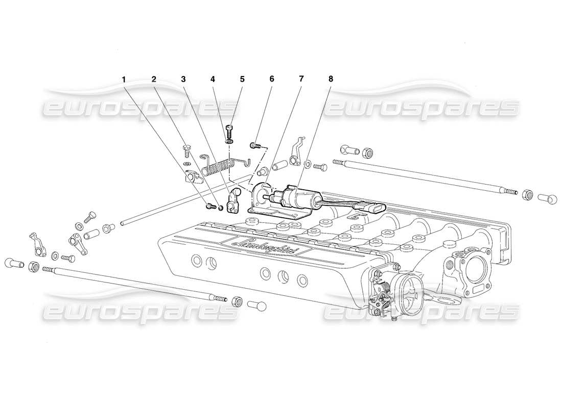 lamborghini diablo sv (1997) cavi dell'acceleratore diagramma delle parti