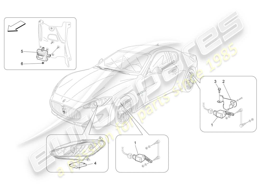 un diagramma delle parti dal catalogo delle parti maserati granturismo (2014)