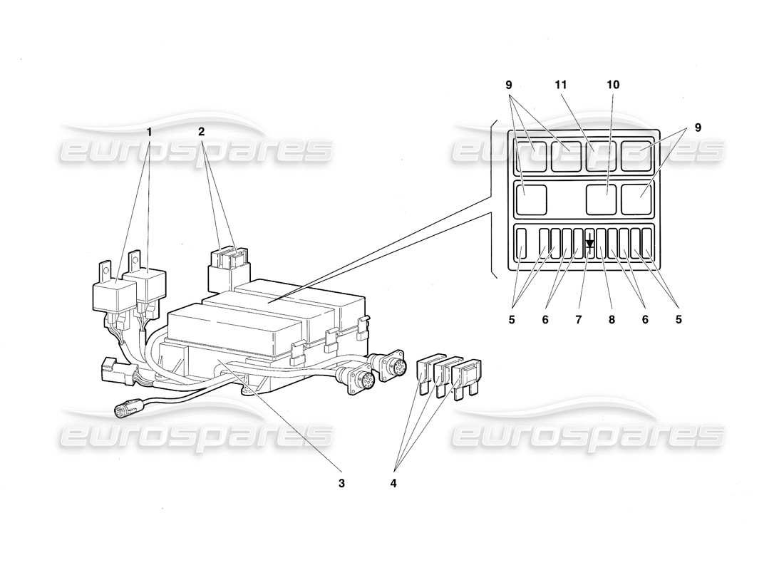 lamborghini diablo sv (1997) sistema elettrico diagramma delle parti