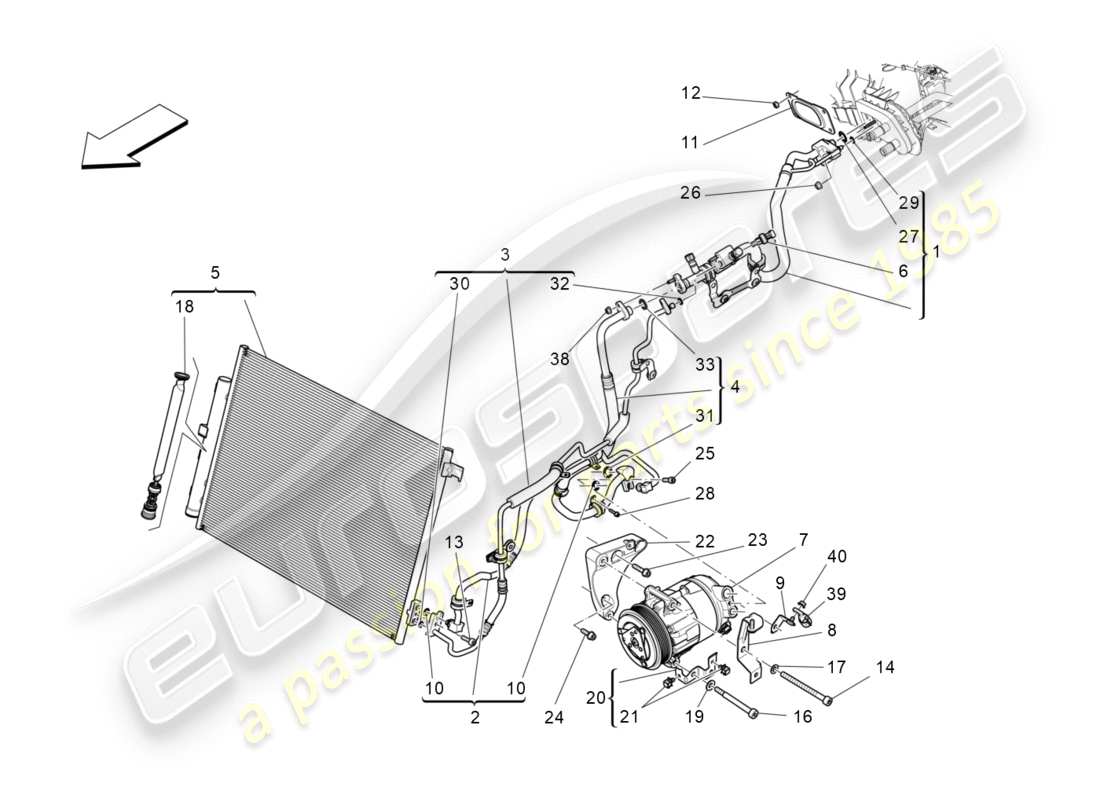 maserati qtp 3.0 bt v6 410hp (2014) centralina a/c: dispositivi vano motore schema particolare