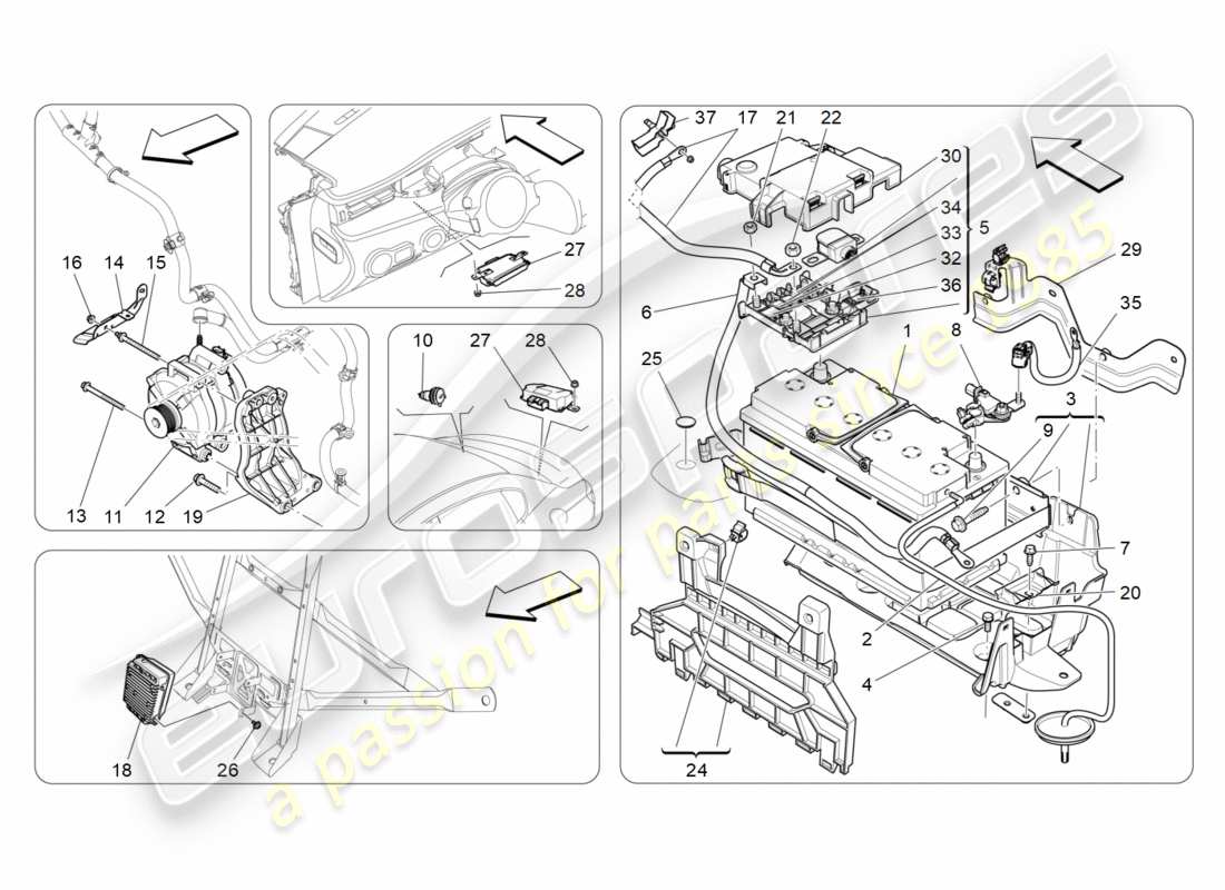 maserati qtp 3.0 tds v6 275hp (2015) diagramma delle parti di generazione e accumulo di energia