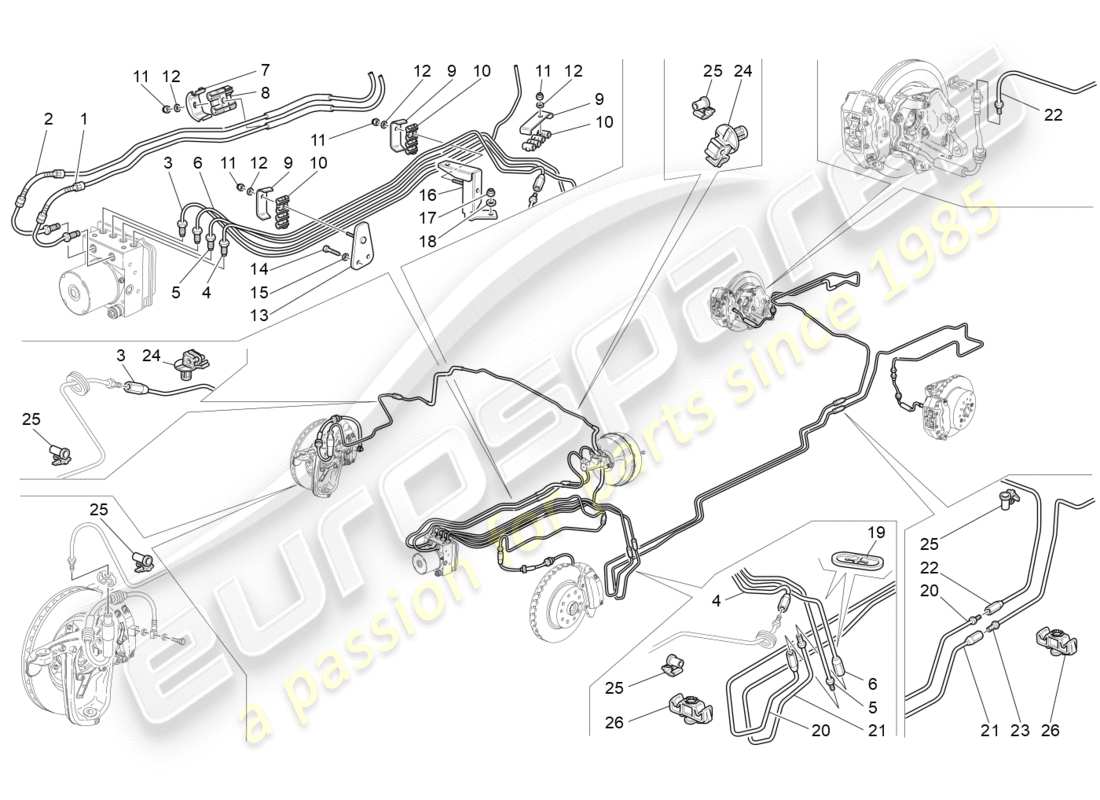 maserati granturismo s (2016) diagramma delle parti di linee