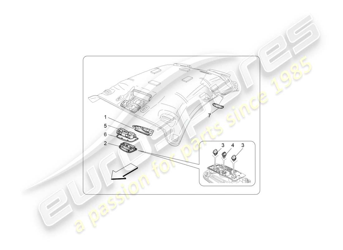 maserati qtp 3.0 tds v6 275hp (2015) diagramma delle parti dei dispositivi interni del veicolo