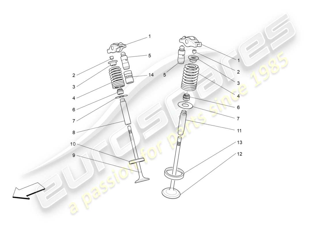 un diagramma delle parti dal catalogo delle parti Maserati QTP 3.0 BT V6 410HP (2014)