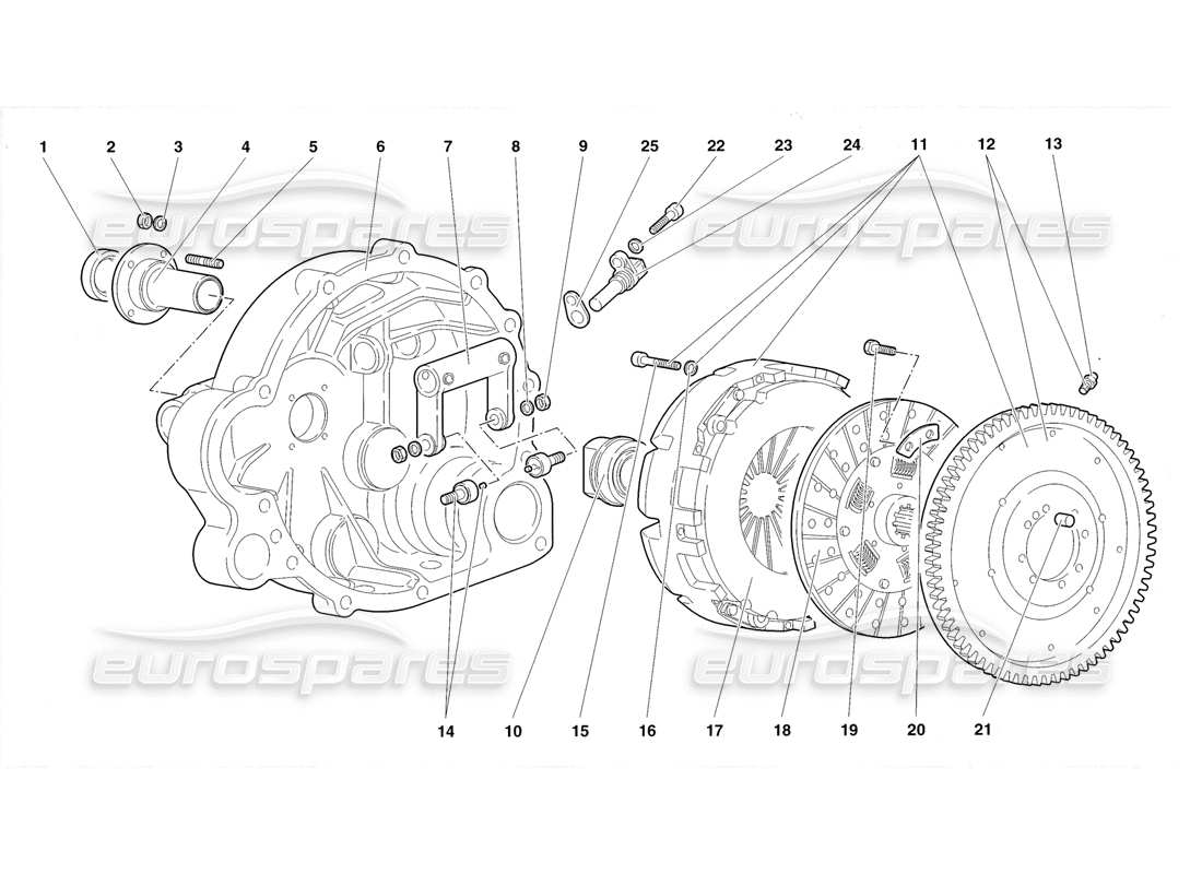 lamborghini diablo roadster (1998) diagramma della parte della frizione