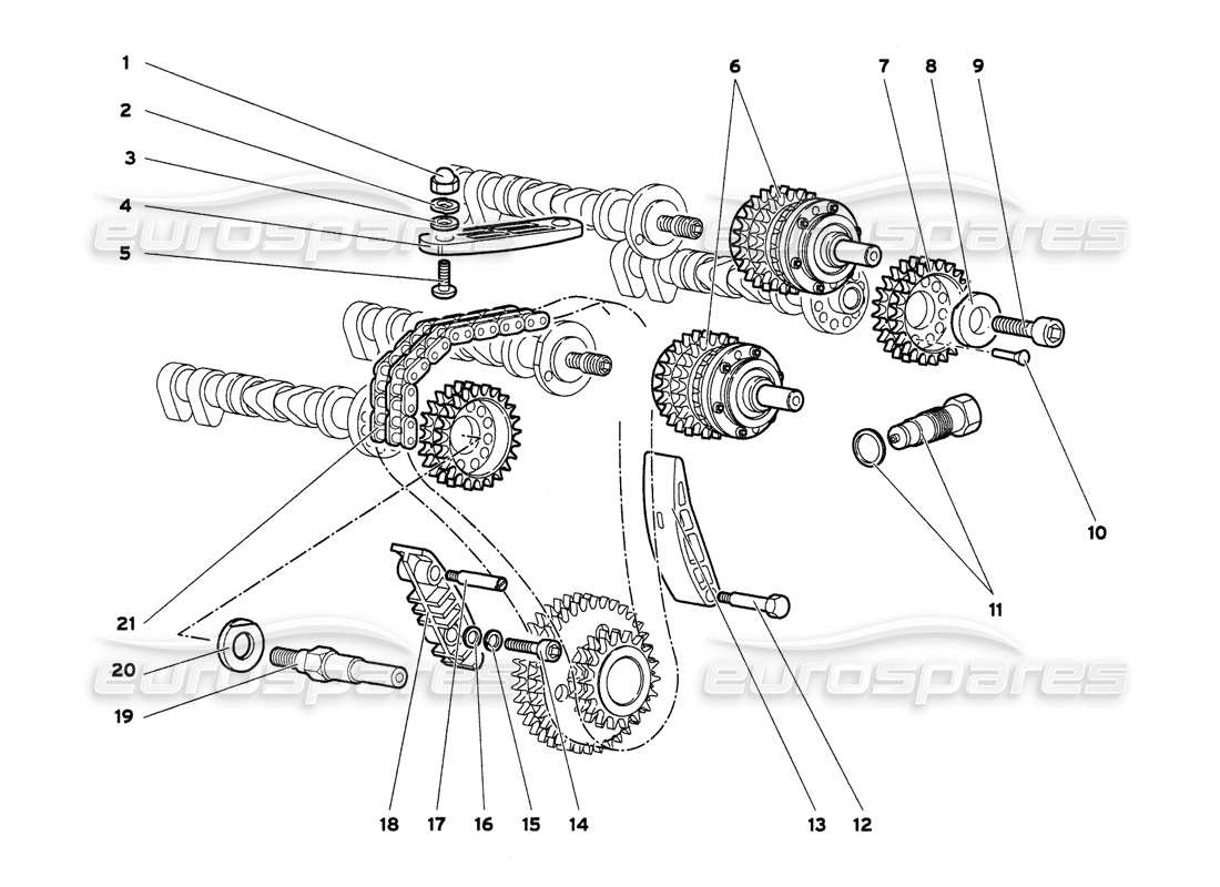 lamborghini diablo 6.0 (2001) diagramma delle parti del sistema di cronometraggio