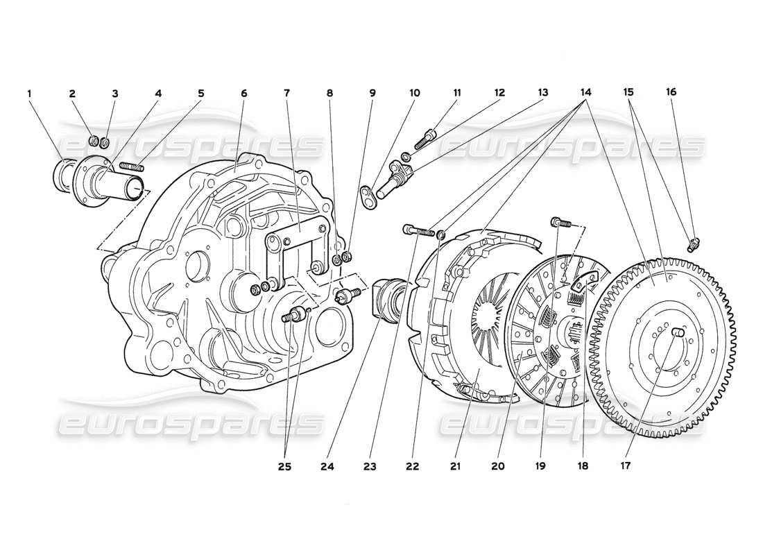 lamborghini diablo 6.0 (2001) diagramma della parte della frizione