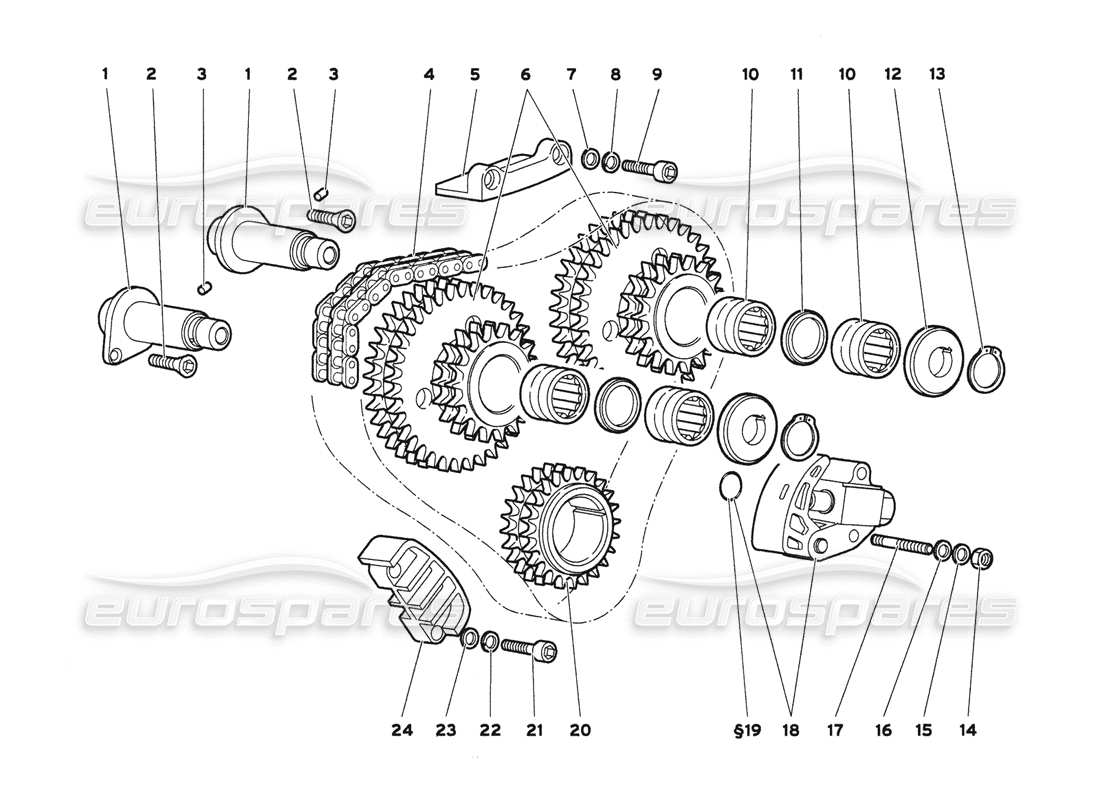 lamborghini diablo 6.0 (2001) diagramma delle parti del sistema di cronometraggio