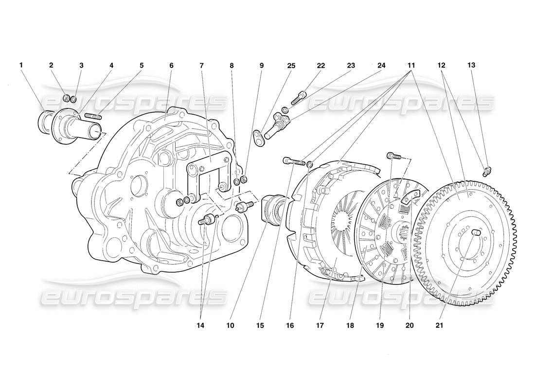 lamborghini diablo sv (1998) frizione diagramma delle parti