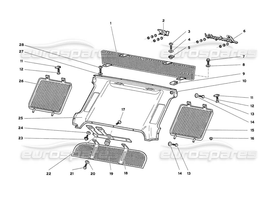 lamborghini diablo 6.0 (2001) elementi della carrozzeria posteriore diagramma delle parti