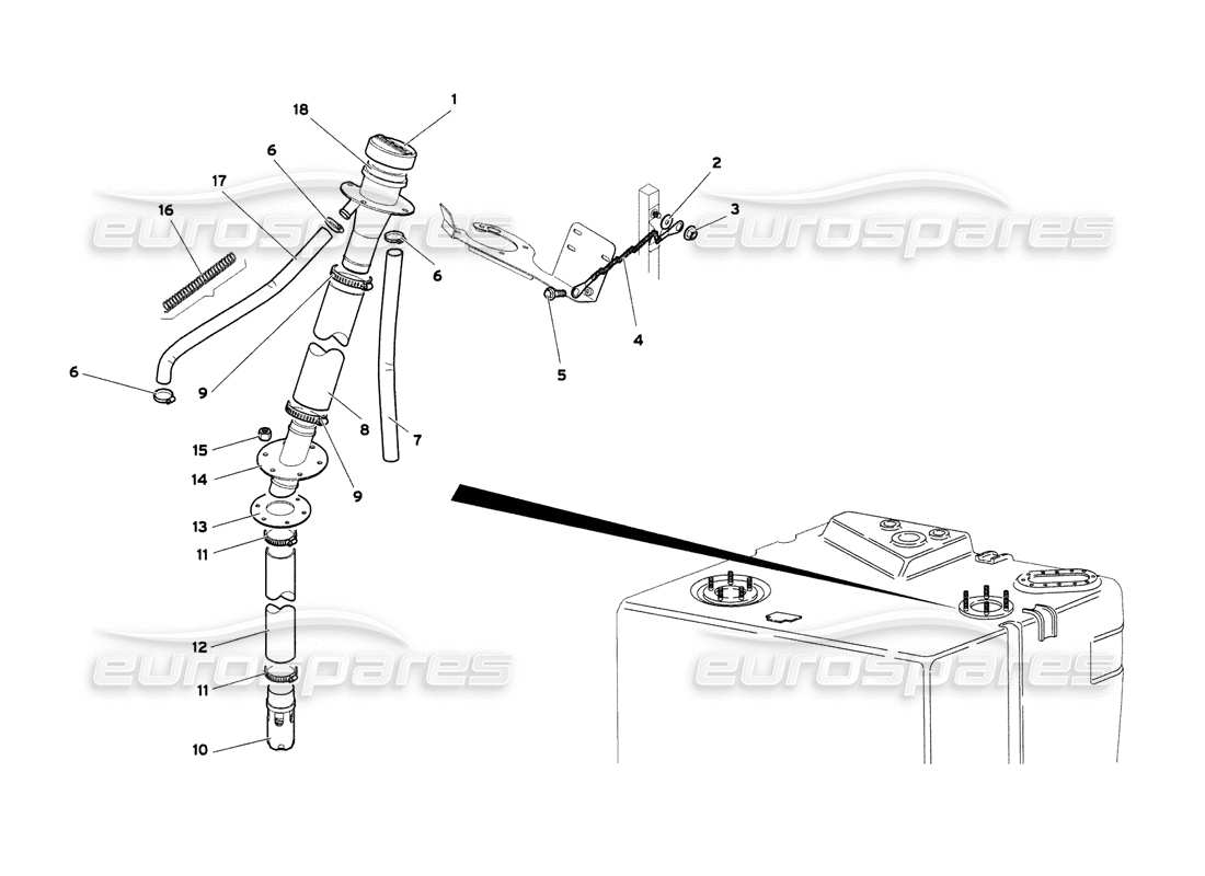 lamborghini diablo 6.0 (2001) schema delle parti del sistema di alimentazione