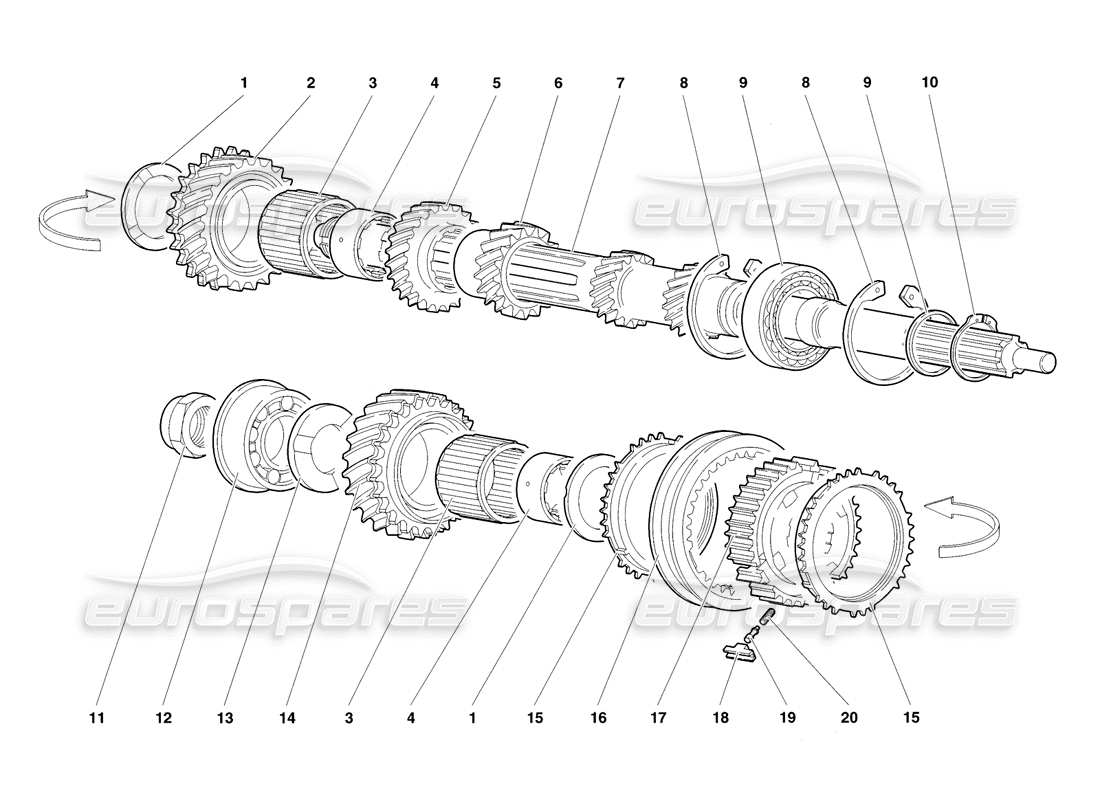 lamborghini diablo sv (1998) diagramma della parte dell'albero principale