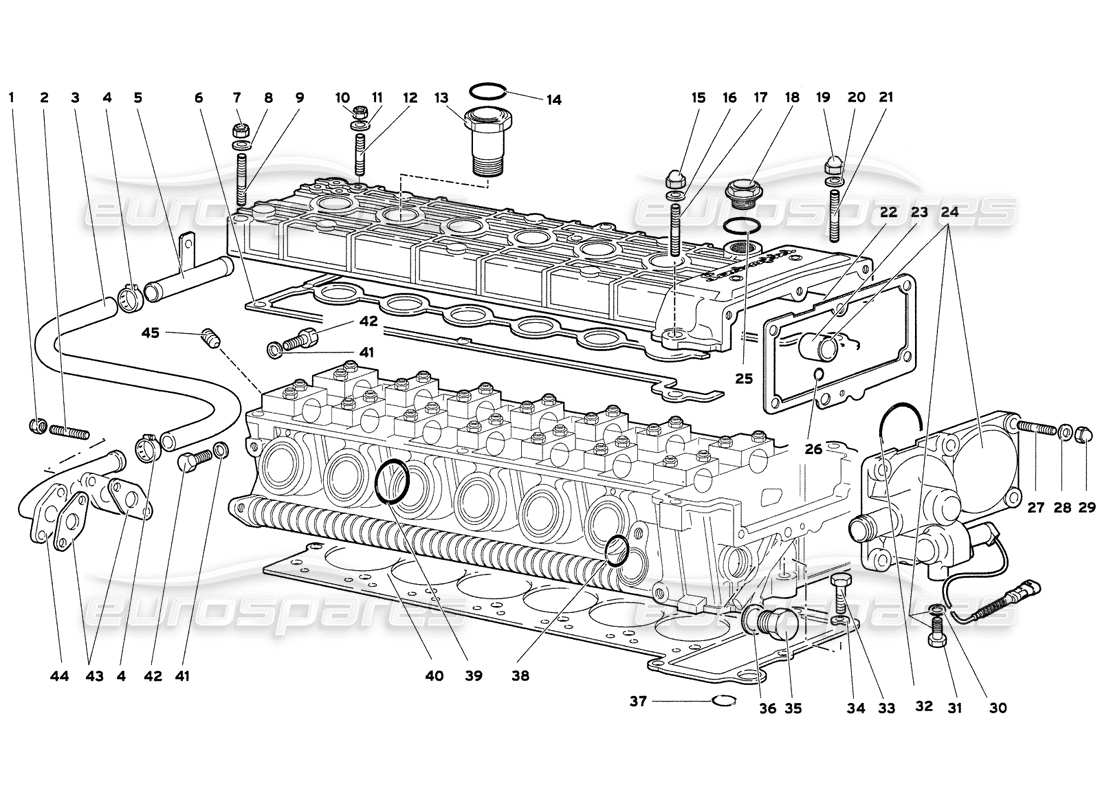 lamborghini diablo 6.0 (2001) accessori per lo schema delle parti della testata sinistra