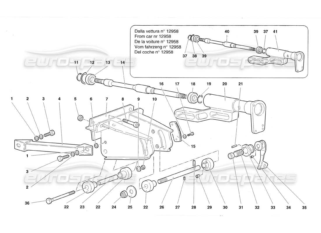 lamborghini diablo roadster (1998) diagramma della parte dello sterzo