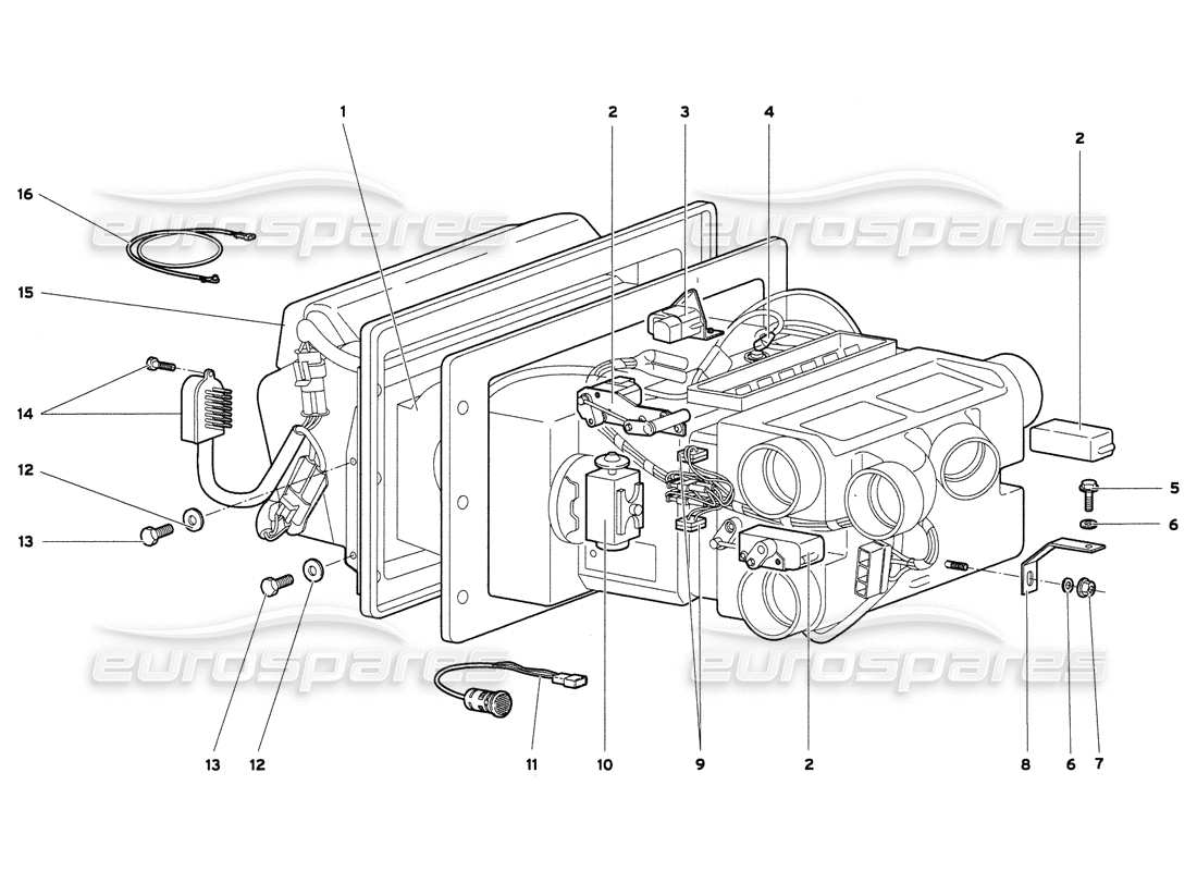 lamborghini diablo 6.0 (2001) diagramma delle parti del controllo del clima