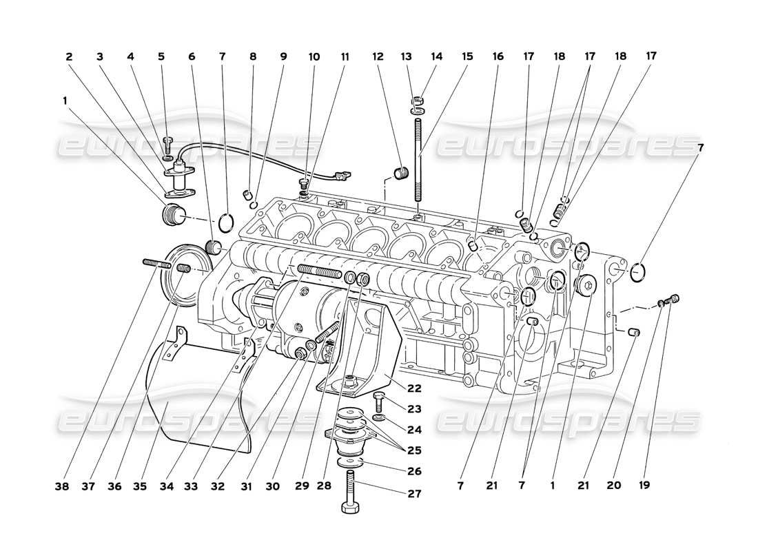 un diagramma delle parti dal catalogo delle parti Lamborghini Diablo SV (1999)