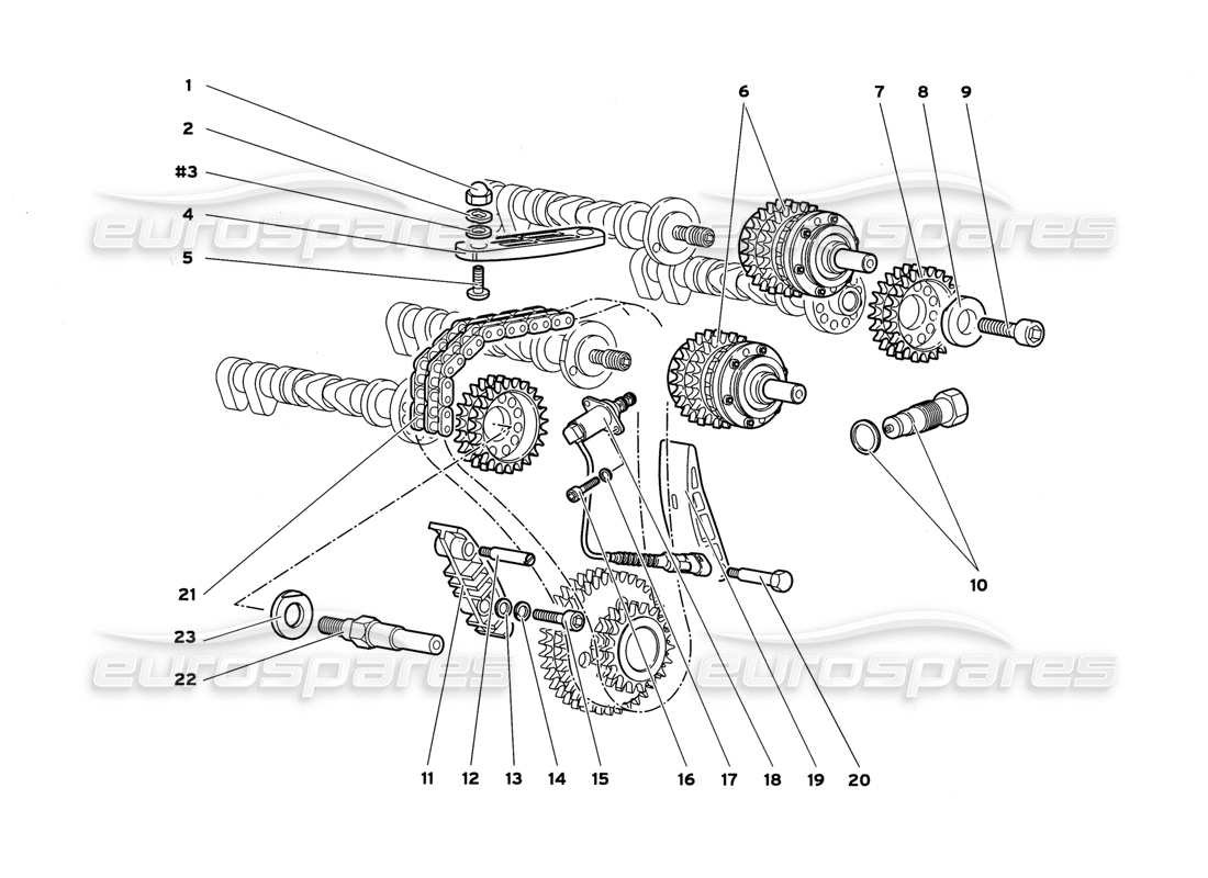 lamborghini diablo gt (1999) sistema di cronometraggio diagramma delle parti