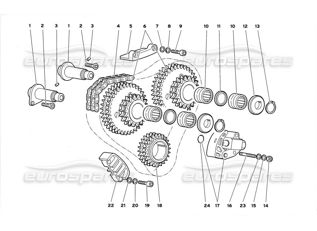 lamborghini diablo gt (1999) sistema di cronometraggio diagramma delle parti