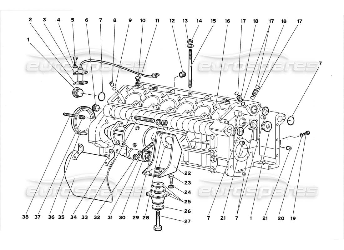 un diagramma delle parti dal catalogo delle parti lamborghini diablo