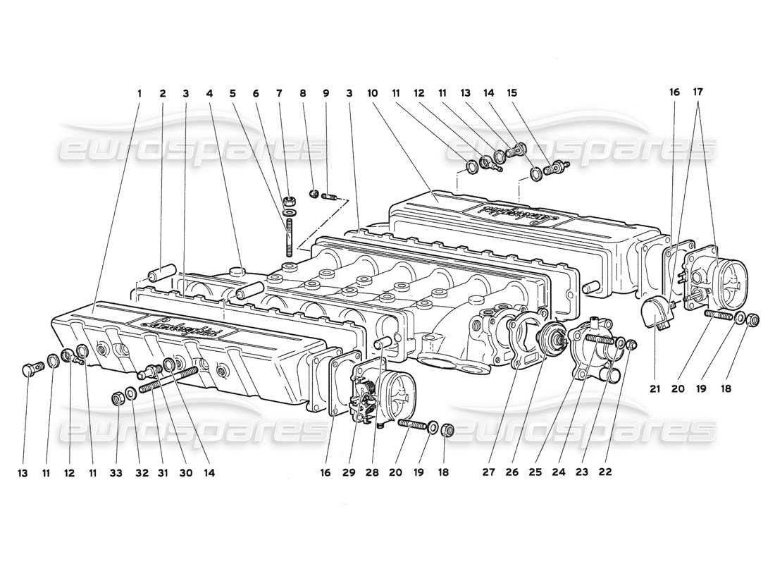 lamborghini diablo 6.0 (2001) collettore di aspirazione schema delle parti