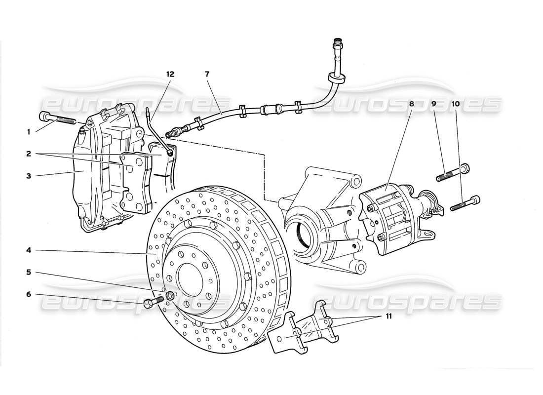 lamborghini diablo gt (1999) freni posteriori diagramma delle parti