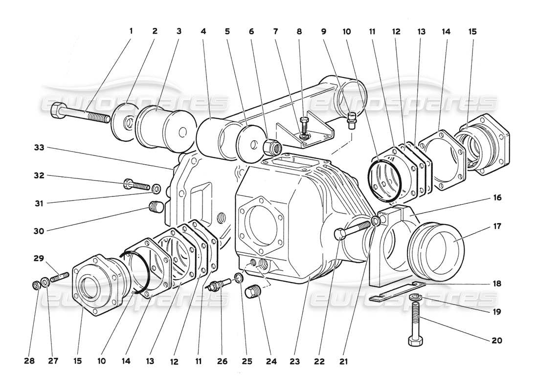 lamborghini diablo 6.0 (2001) diagramma delle parti della scatola del differenziale anteriore