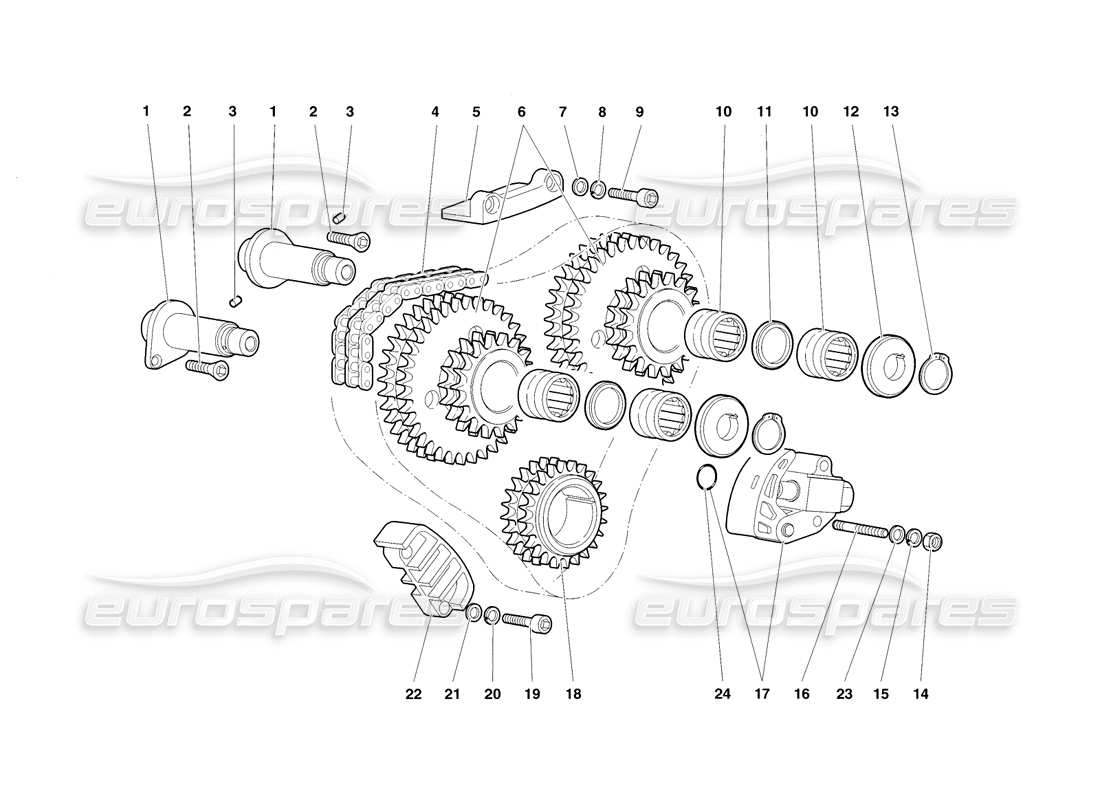 lamborghini diablo sv (1998) sistema di cronometraggio diagramma delle parti