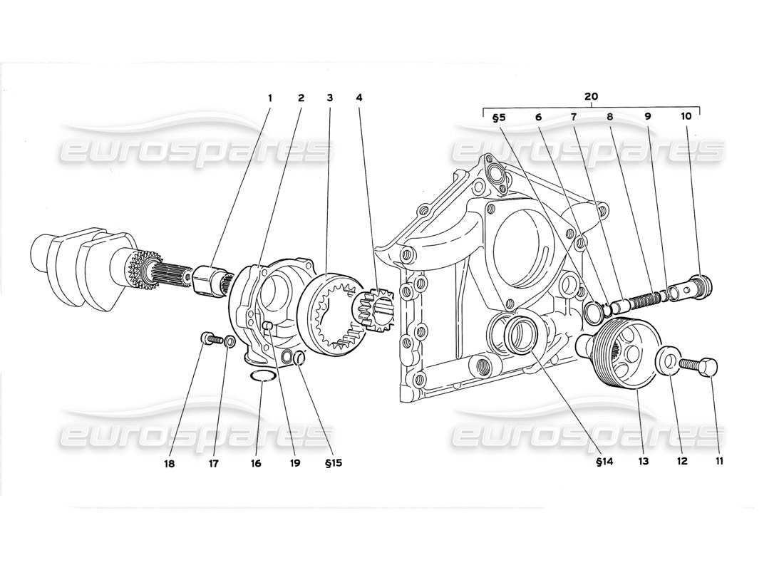 lamborghini diablo gt (1999) pompa dell'olio motore diagramma delle parti