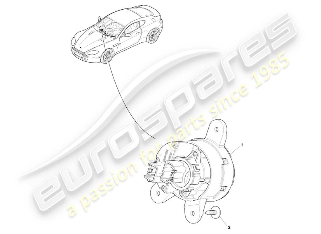 aston martin v8 vantage (2005) diagramma delle parti dell'interruttore di illuminazione