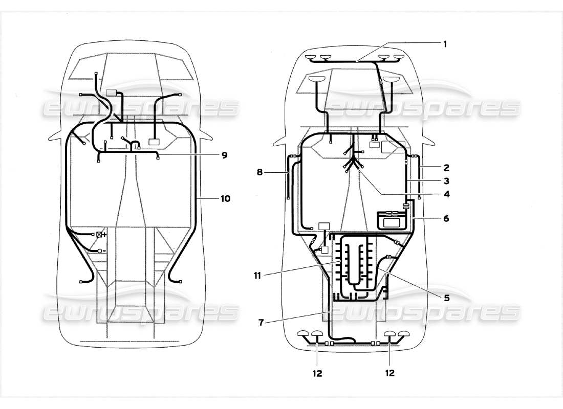 lamborghini diablo gt (1999) sistema elettrico diagramma delle parti