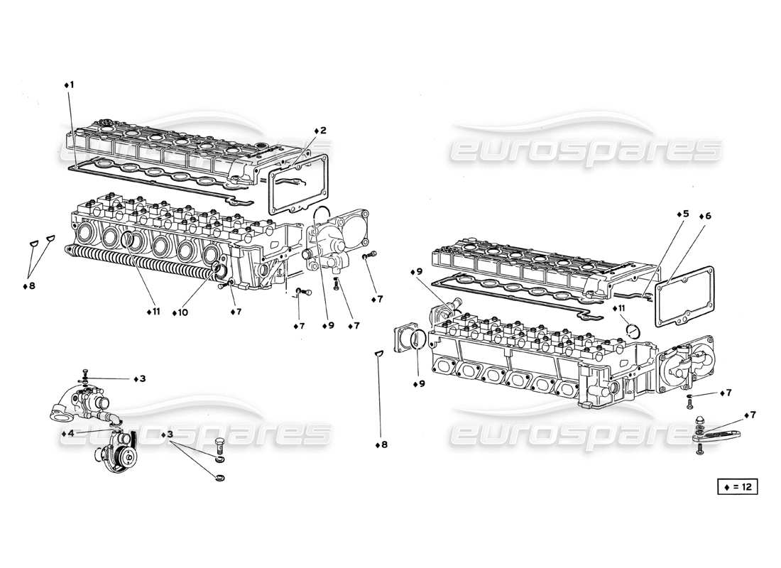 lamborghini diablo gt (1999) kit guarnizioni coperchio diagramma delle parti