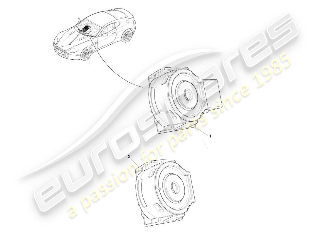 aston martin v8 vantage (2005) schema delle parti dell'interblocco dell'interruttore di accensione