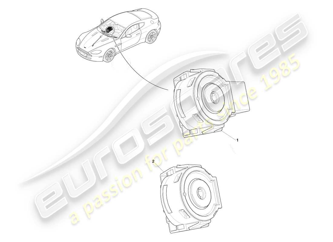 aston martin v8 vantage (2007) schema delle parti dell'interblocco dell'interruttore di accensione