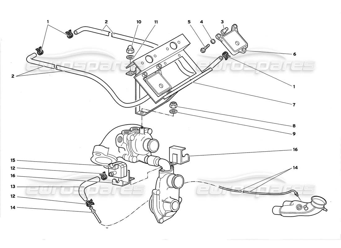 lamborghini diablo gt (1999) diagramma delle parti di installazione del sensore