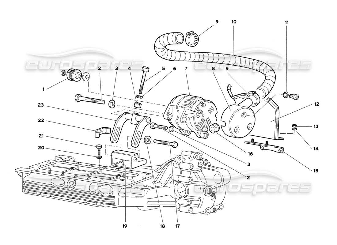 lamborghini diablo 6.0 (2001) schema delle parti dell'alternatore