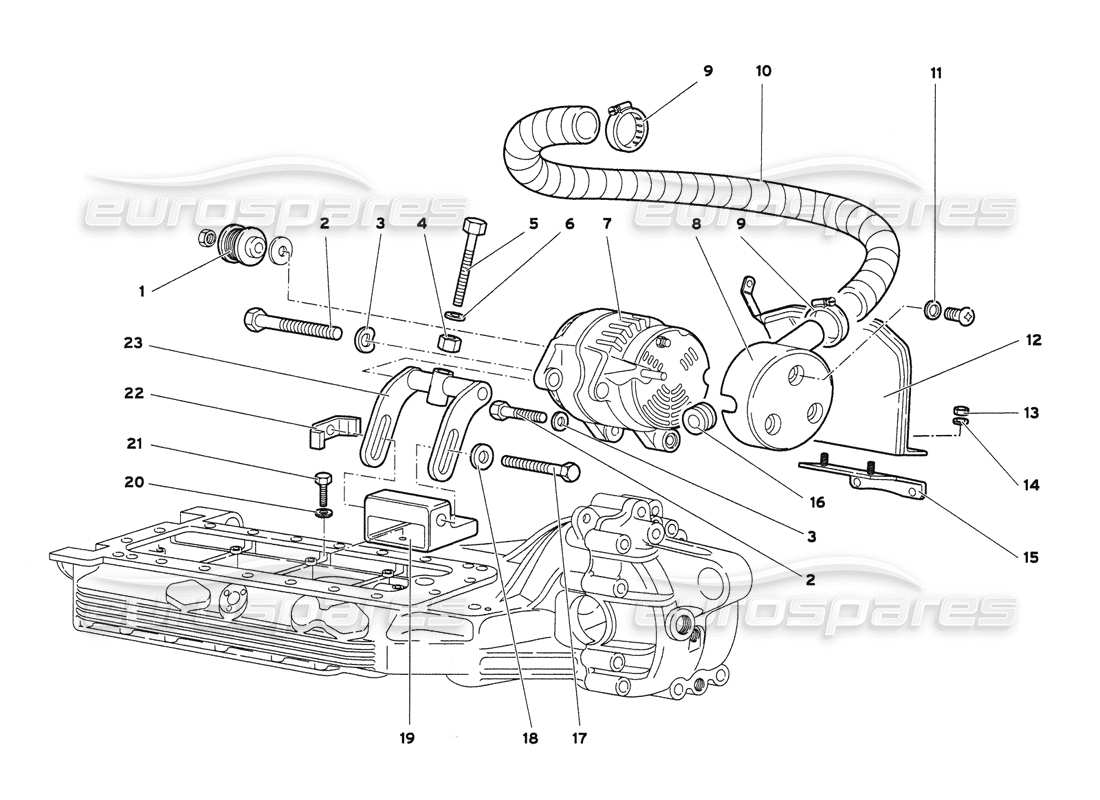 lamborghini diablo 6.0 (2001) schema delle parti dell'alternatore