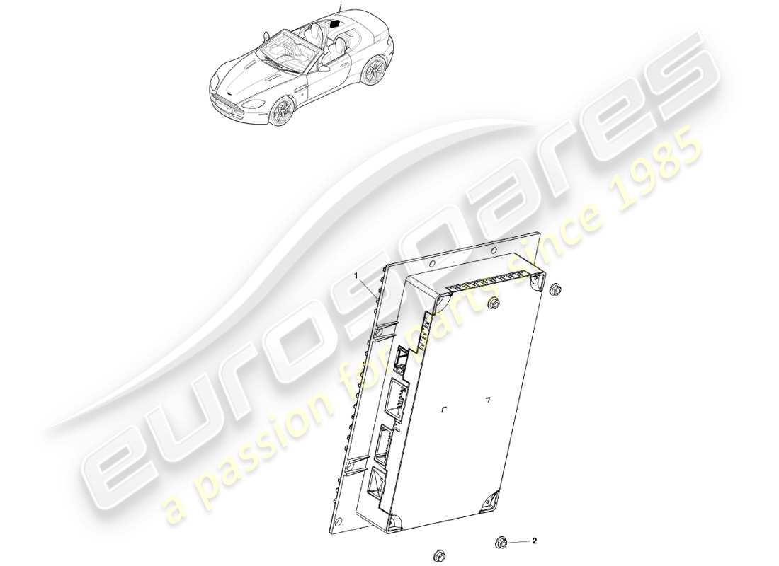 aston martin v8 vantage (2005) amplificatore, diagramma delle parti della roadster