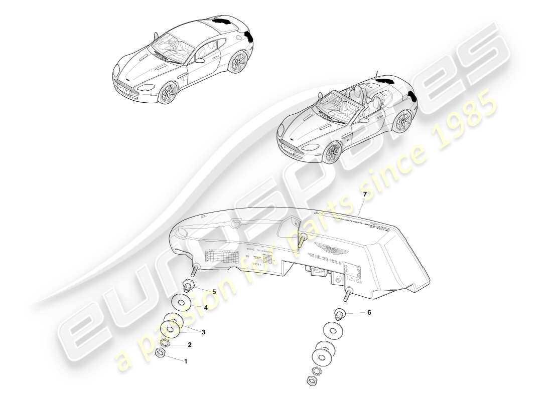 aston martin v8 vantage (2005) diagramma delle parti delle luci posteriori