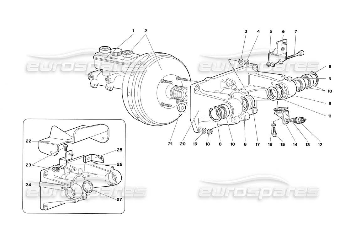 lamborghini diablo sv (1999) montaggio a pedale diagramma delle parti