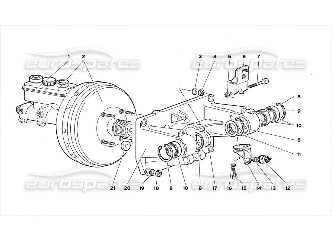 lamborghini diablo gt (1999) montaggio a pedale diagramma delle parti