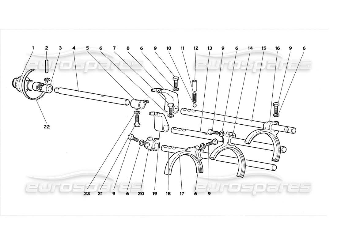 lamborghini diablo gt (1999) aste del cambio del cambio diagramma delle parti