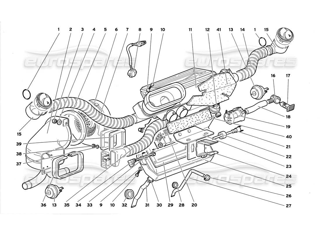 lamborghini diablo gt (1999) controllo climatico diagramma delle parti