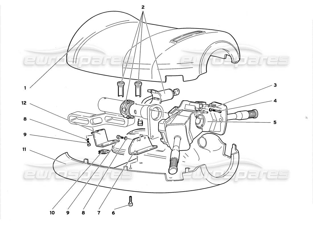 lamborghini diablo gt (1999) timone diagramma delle parti