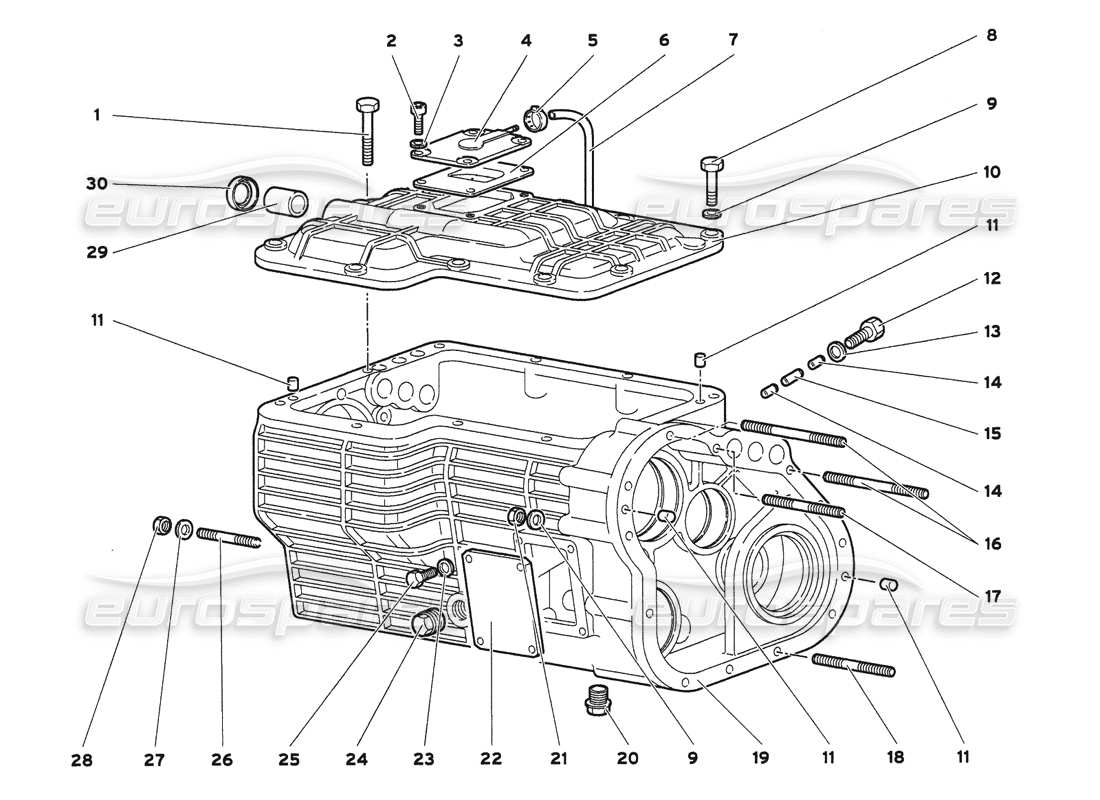 lamborghini diablo 6.0 (2001) diagramma delle parti del cambio