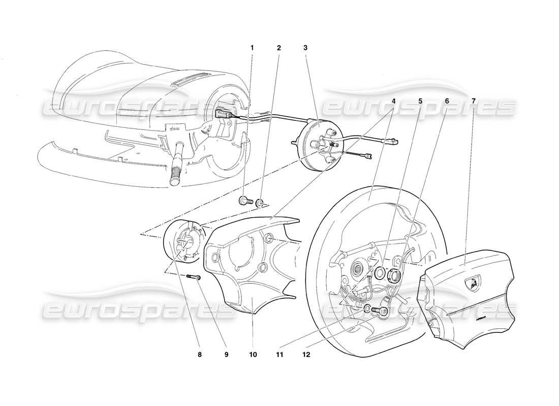 un diagramma delle parti dal catalogo delle parti lamborghini diablo sv (1998)