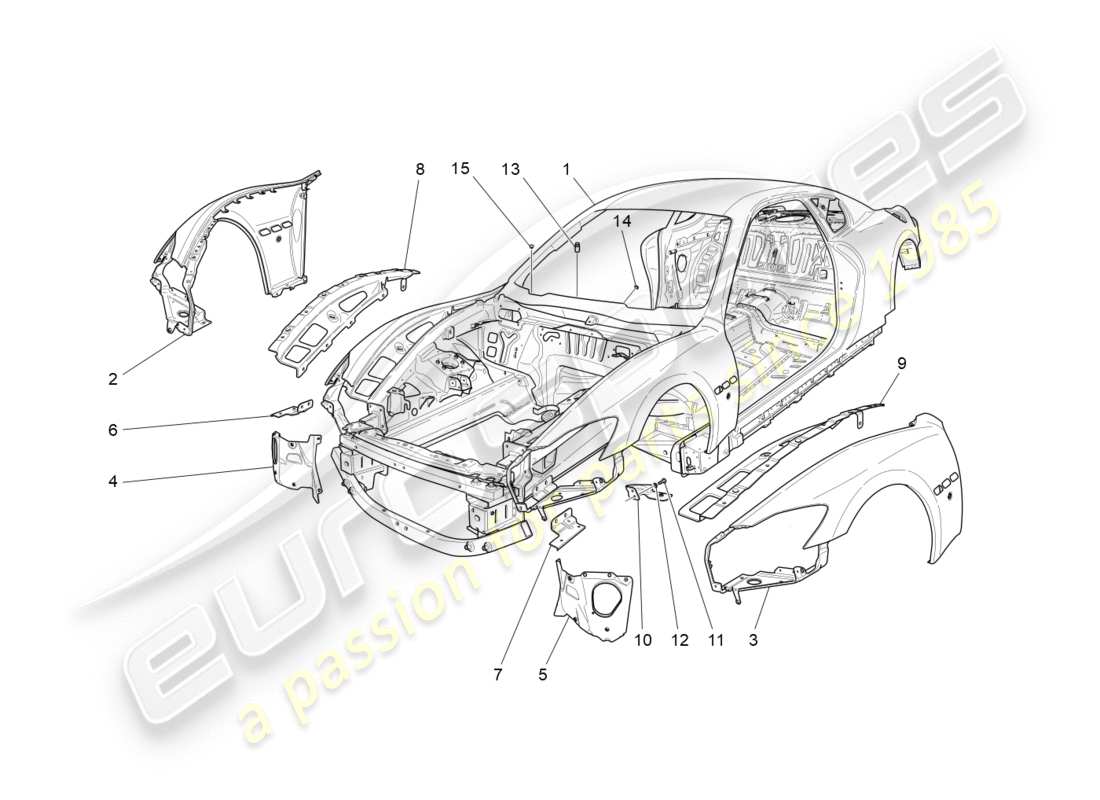 uno schema delle parti dal catalogo delle parti Maserati GRANTURISMO S (2013)