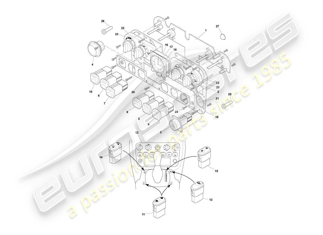 un diagramma delle parti dal catalogo delle parti aston martin db7 vantage (2004)