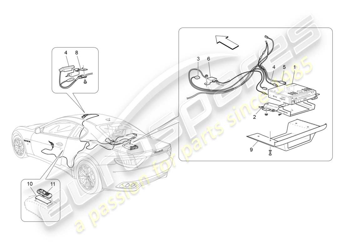 maserati granturismo (2015) sistema informatico diagramma delle parti